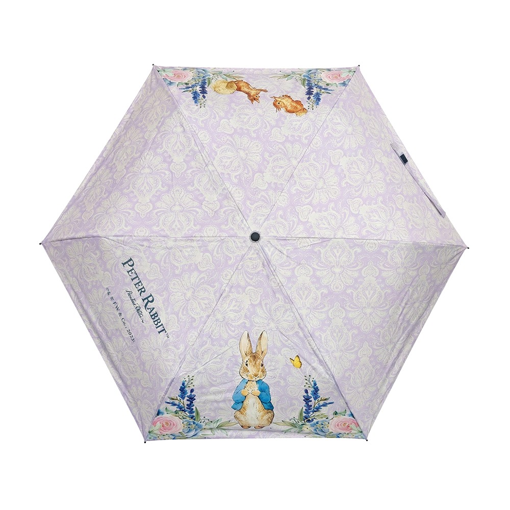 【PETER RABBIT】比得兔輕量晴雨傘 遮陽傘 雨傘 不透光 摺疊傘 晴雨傘 三折超細超輕手開傘 黑膠雨傘-規格圖8