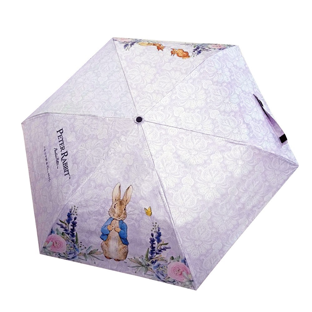 【PETER RABBIT】比得兔輕量晴雨傘 遮陽傘 雨傘 不透光 摺疊傘 晴雨傘 三折超細超輕手開傘 黑膠雨傘-規格圖6