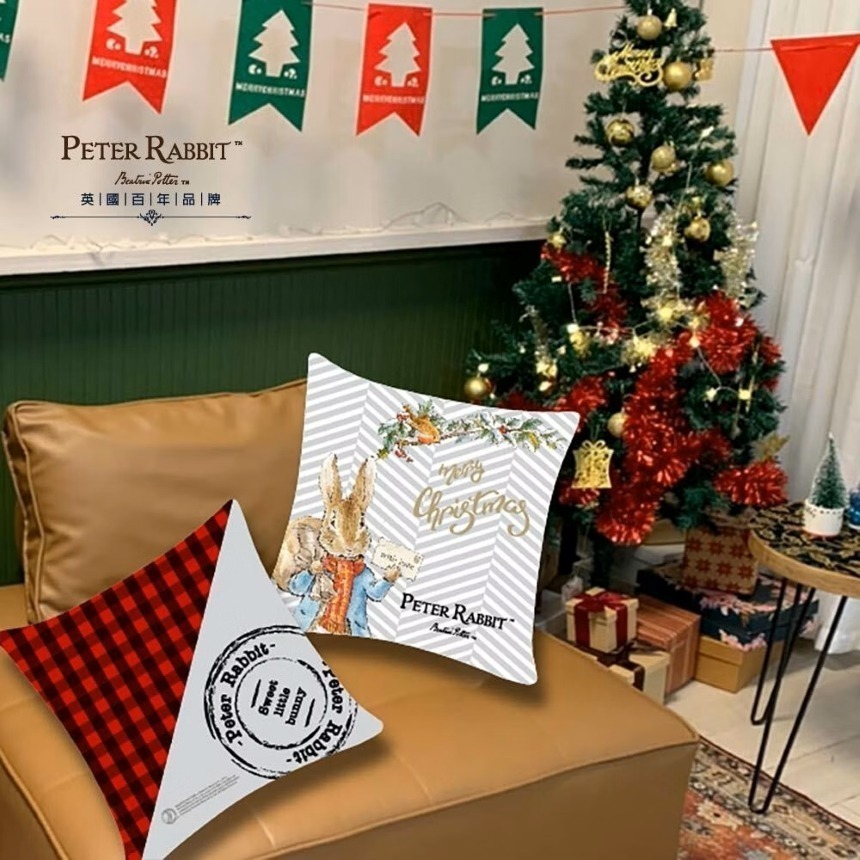 【PETER RABBIT】比得兔雙面聖誕抱枕 - 3款可選 靠墊 抱枕 腰枕 靠枕 飄窗靠墊 辦公 臥室 客廳-細節圖2
