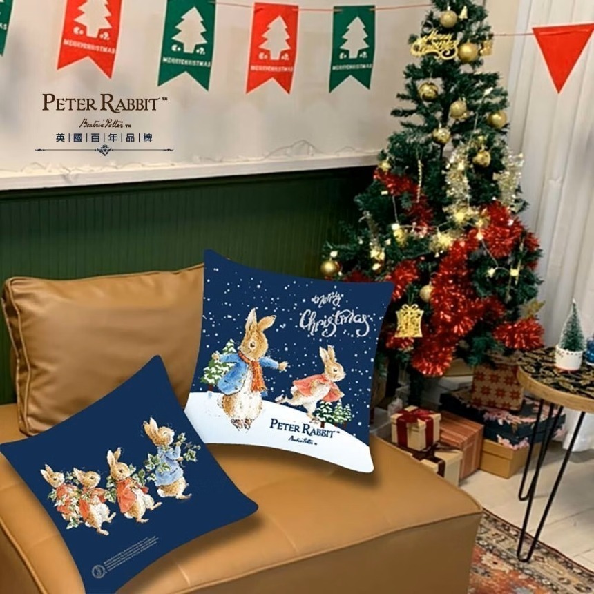 【PETER RABBIT】比得兔雙面聖誕抱枕 - 3款可選 靠墊 抱枕 腰枕 靠枕 飄窗靠墊 辦公 臥室 客廳-細節圖3
