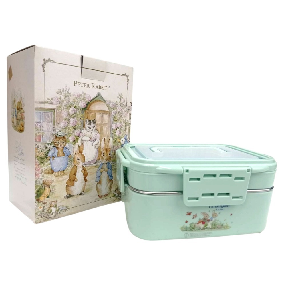 【PETER RABBIT】比得兔PR多功能扣式不銹鋼手提餐盒 R-3900P 手提便當盒 餐盒 不鏽鋼便當盒 便當盒-細節圖2