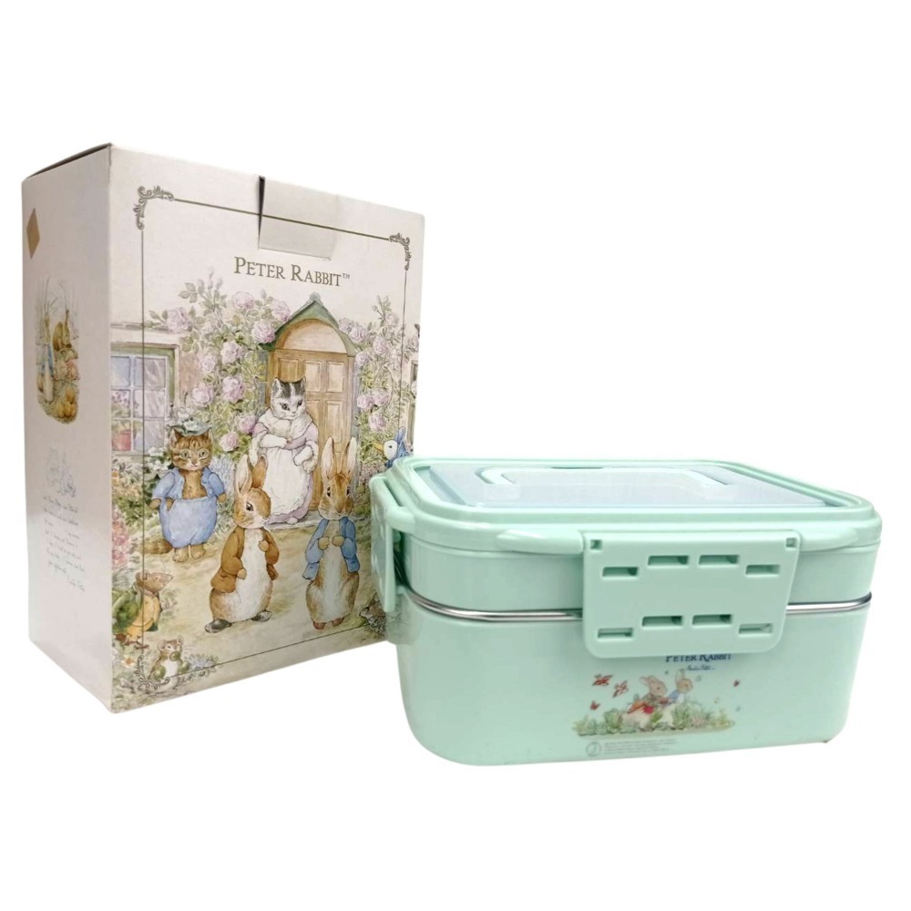 【PETER RABBIT】比得兔PR多功能扣式不銹鋼手提餐盒 R-3900P 手提便當盒 餐盒 不鏽鋼便當盒 便當盒-細節圖2
