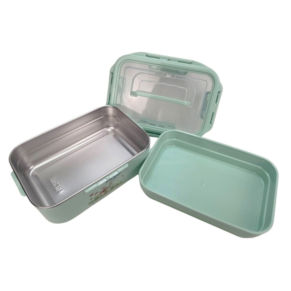 【PETER RABBIT】比得兔PR多功能扣式不銹鋼手提餐盒 R-3900P 手提便當盒 餐盒 不鏽鋼便當盒 便當盒-細節圖4