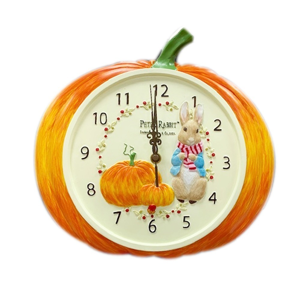 【PETER RABBIT】 比得兔南瓜壁鐘 掛鐘 時鐘 比得兔時鐘 可愛造型鐘 居家生活裝飾 MD0473-細節圖2