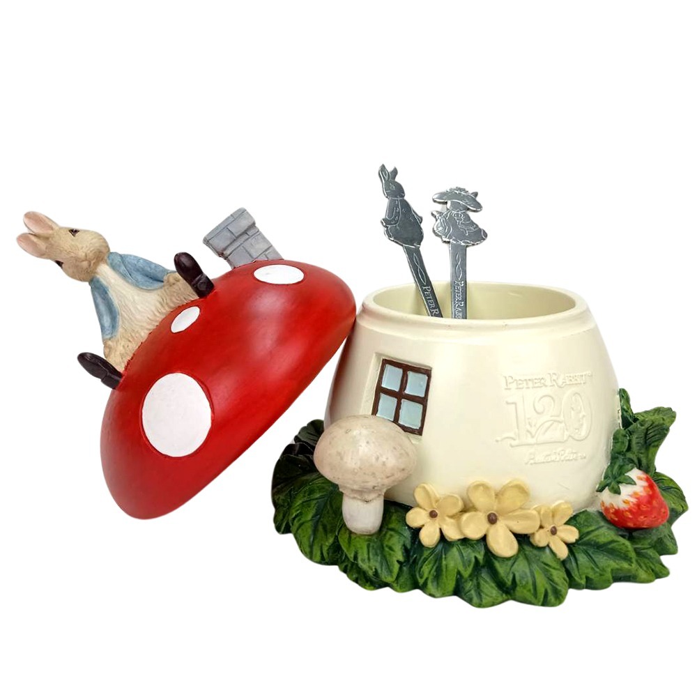 【PETER RABBIT】比得兔 比得兔蘑菇置物盒(擺飾 鑰匙零錢 糖果盤 入厝禮品 收納盒)-細節圖2