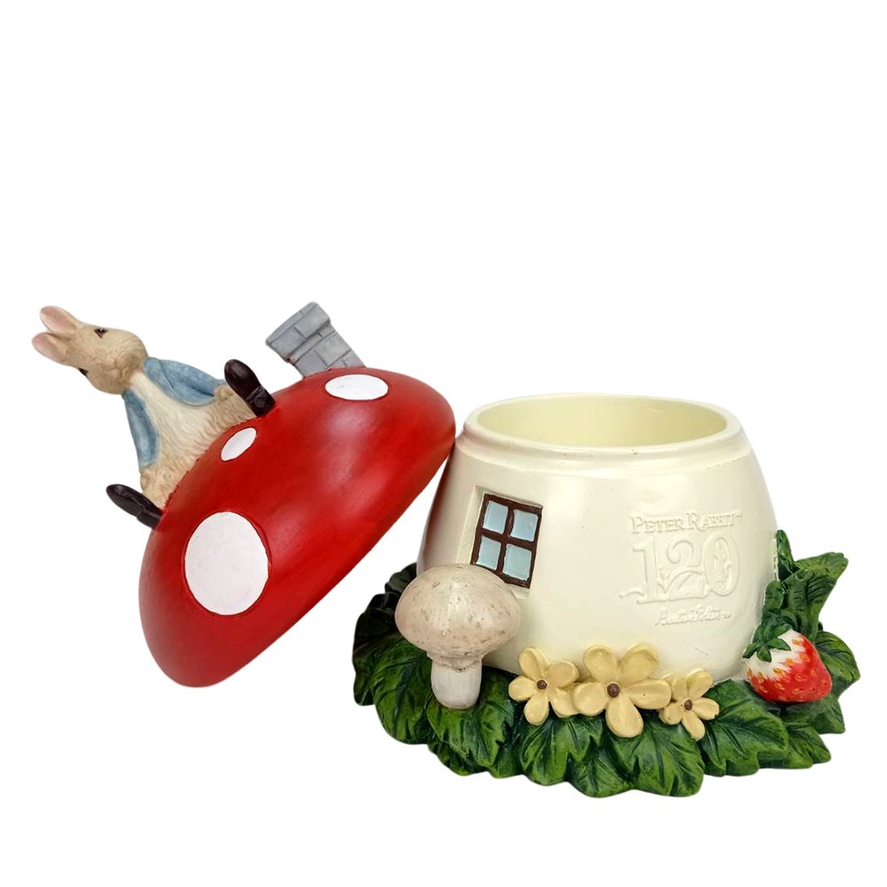 【PETER RABBIT】比得兔 比得兔蘑菇置物盒(擺飾 鑰匙零錢 糖果盤 入厝禮品 收納盒)-細節圖3