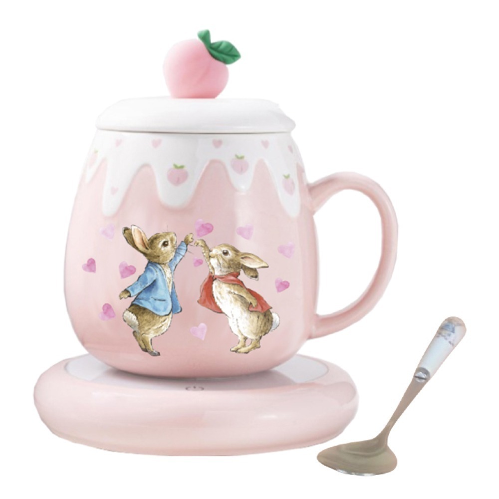【PETER RABBIT】比得兔恆溫馬克杯組(檸檬黃/蜜桃粉) 比得兔馬克杯 智能加溫 保溫杯 保溫馬克杯 咖啡杯-細節圖2