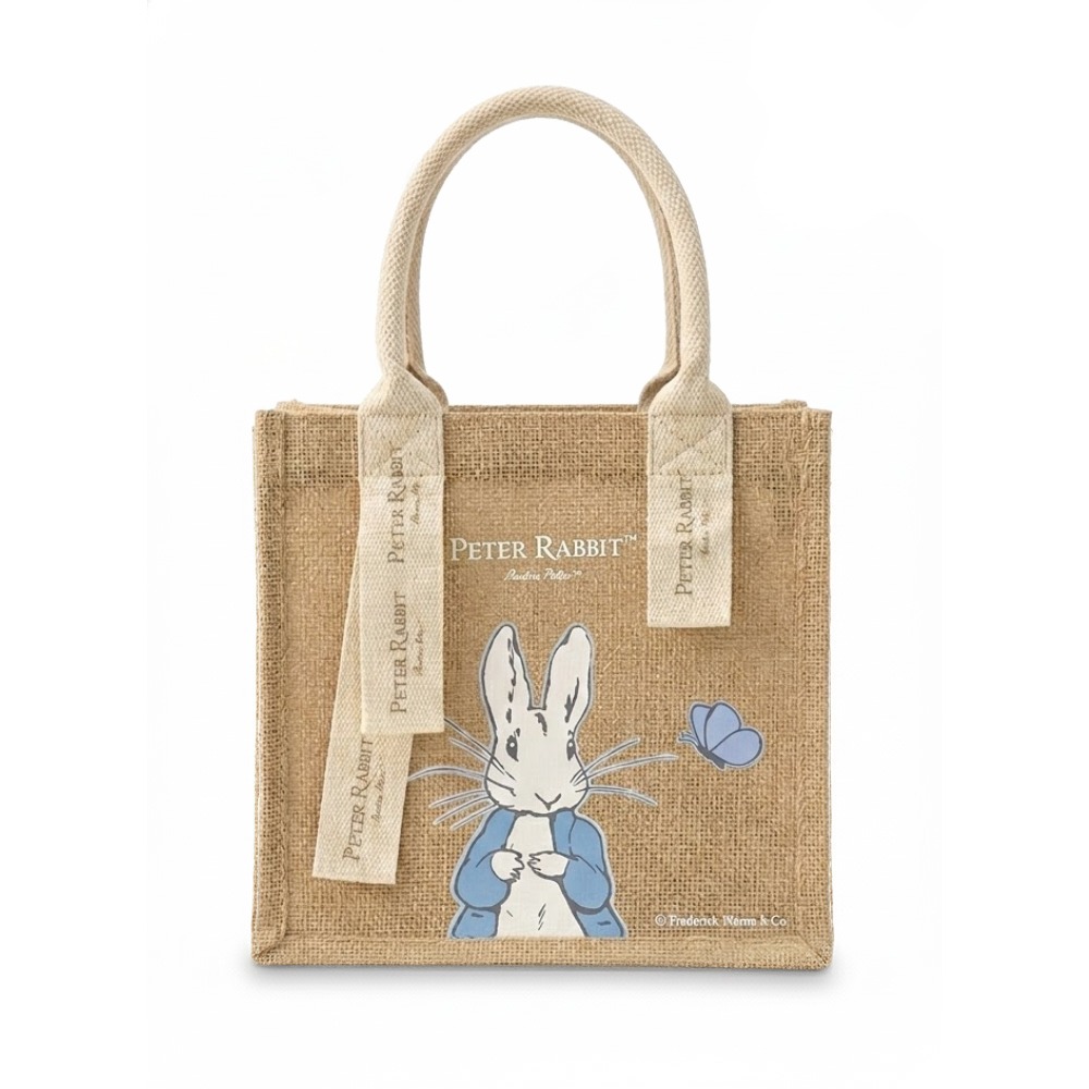 全新商品【PETER RABBIT】比得兔麻布手提袋 手提袋 購物袋 環保購物袋 手提包 通勤托特包 午餐袋 環保黃麻袋-規格圖8