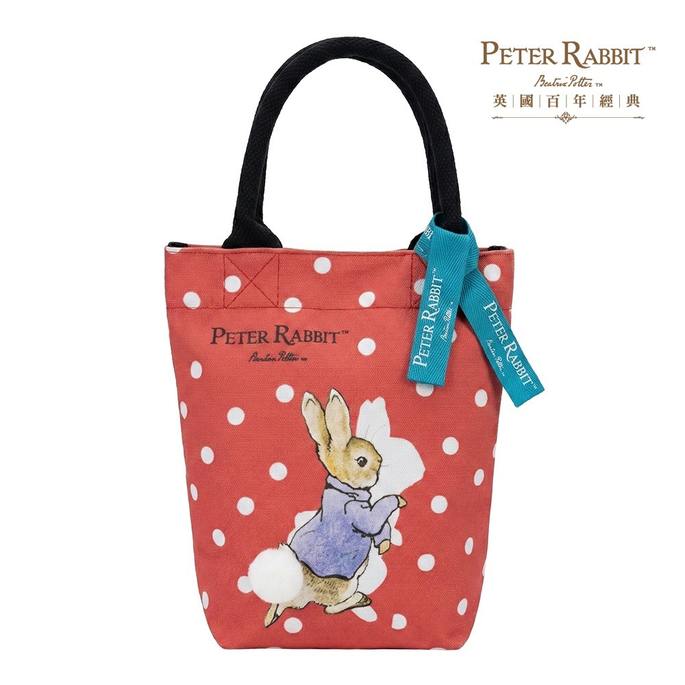 【PETER RABBIT】比得兔經典波點帆布包 手提袋 小型手提包 帆布手提袋 外出小包 午餐袋 便當袋 療癒系小包-細節圖2