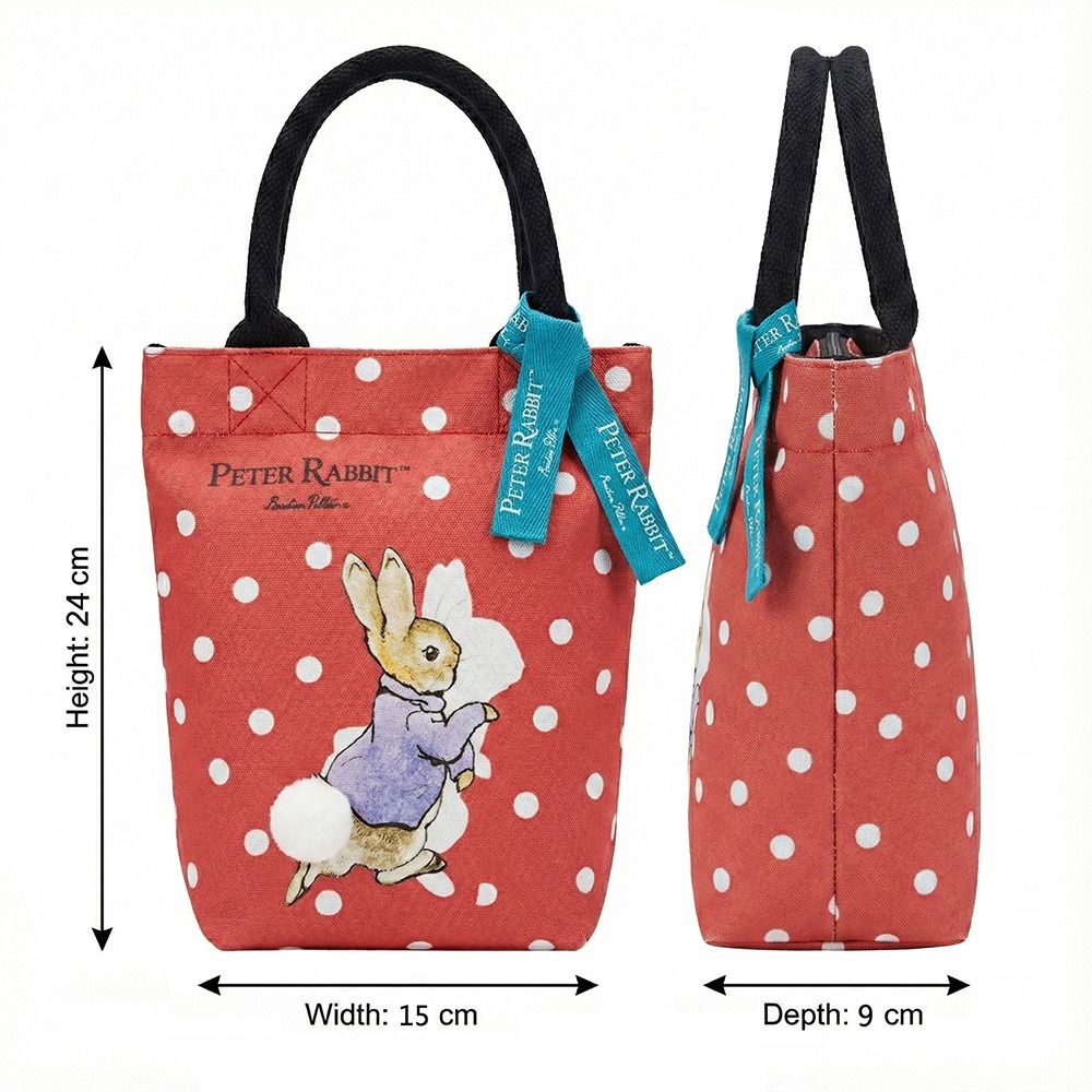 【PETER RABBIT】比得兔經典波點帆布包 手提袋 小型手提包 帆布手提袋 外出小包 午餐袋 便當袋 療癒系小包-細節圖3