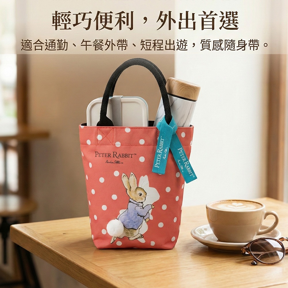 【PETER RABBIT】比得兔經典波點帆布包 手提袋 小型手提包 帆布手提袋 外出小包 午餐袋 便當袋 療癒系小包-細節圖4