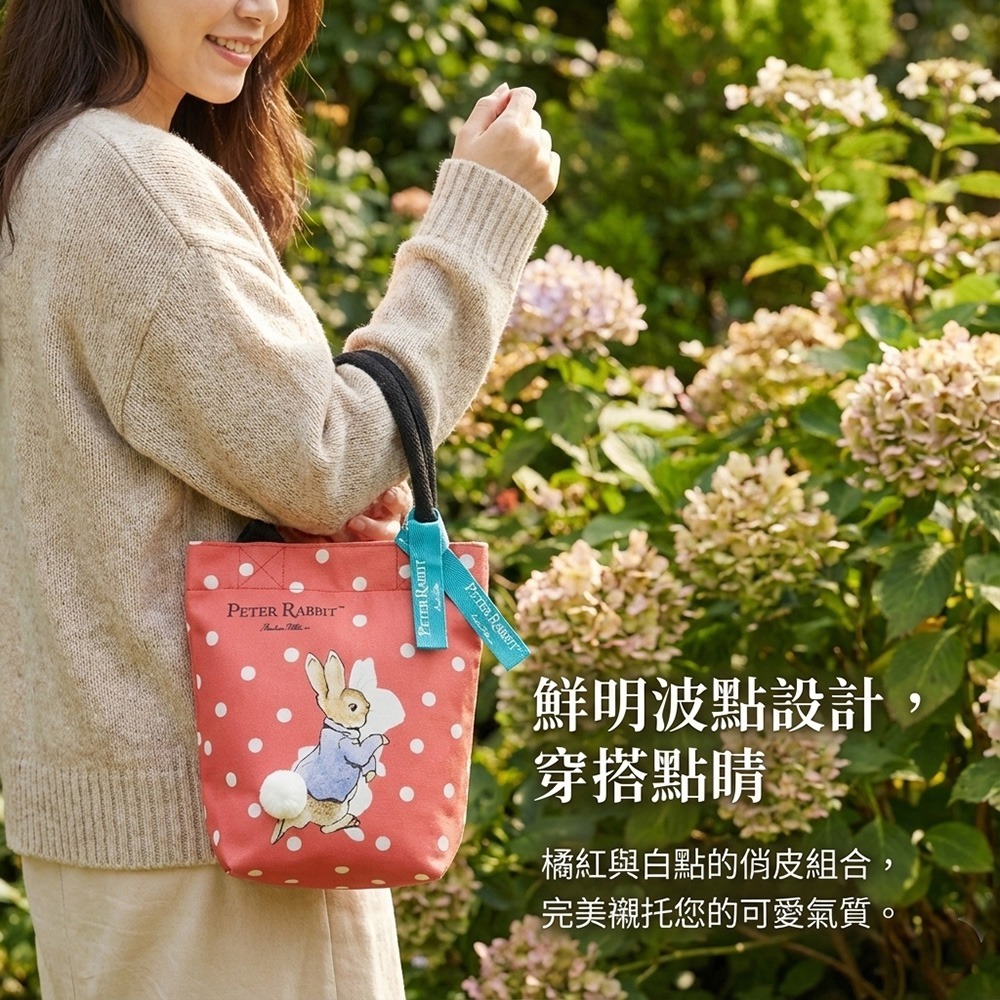 【PETER RABBIT】比得兔經典波點帆布包 手提袋 小型手提包 帆布手提袋 外出小包 午餐袋 便當袋 療癒系小包-細節圖5