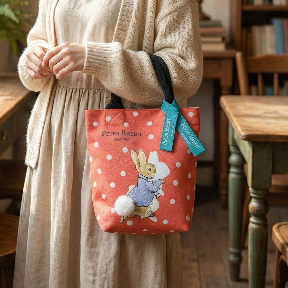 【PETER RABBIT】比得兔經典波點帆布包 手提袋 小型手提包 帆布手提袋 外出小包 午餐袋 便當袋 療癒系小包-細節圖6