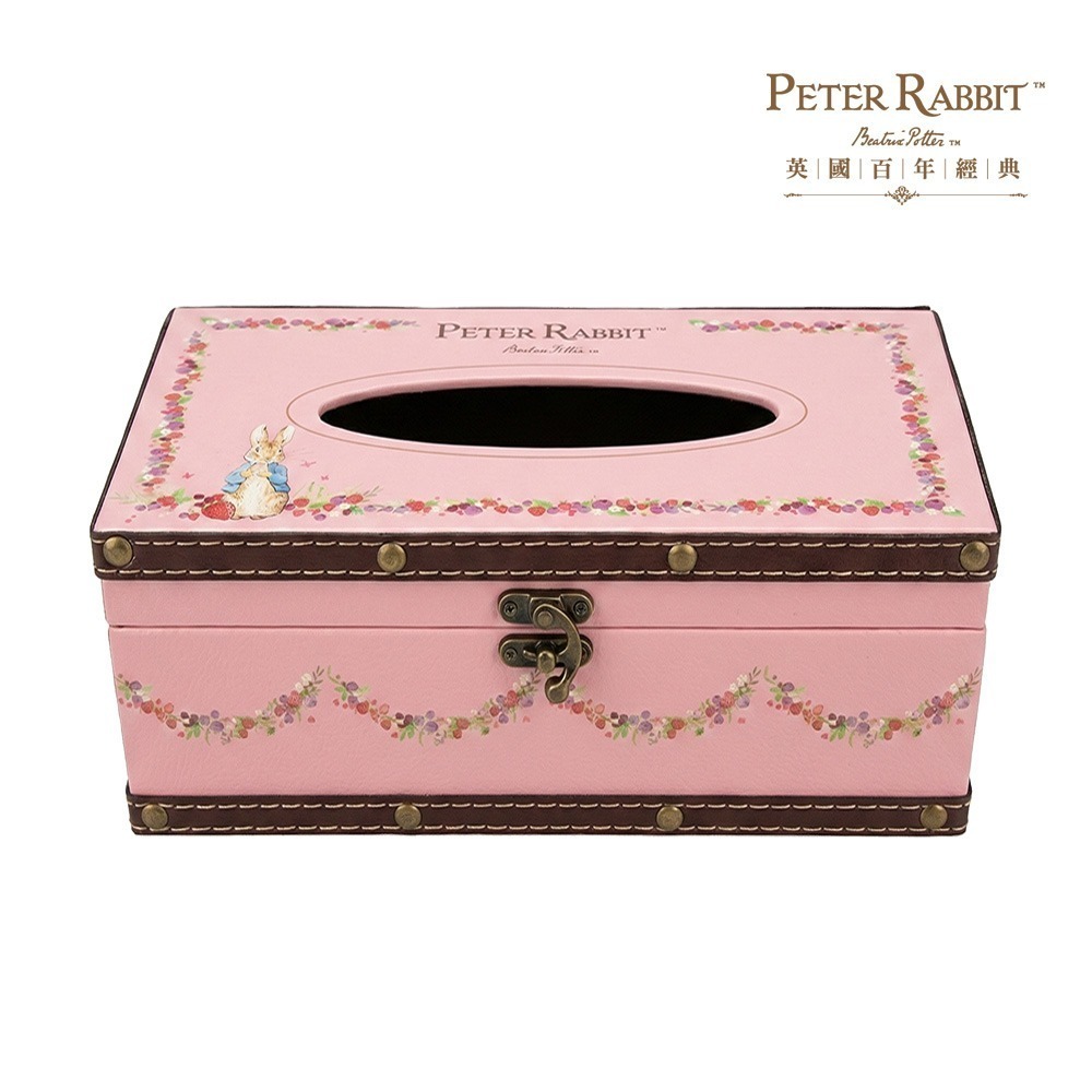 【PETER RABBIT】比得兔復古面紙盒 比得兔面紙盒 居家擺設 英倫風家飾 抽取式面紙盒 復古家飾 皮革面紙盒-細節圖3