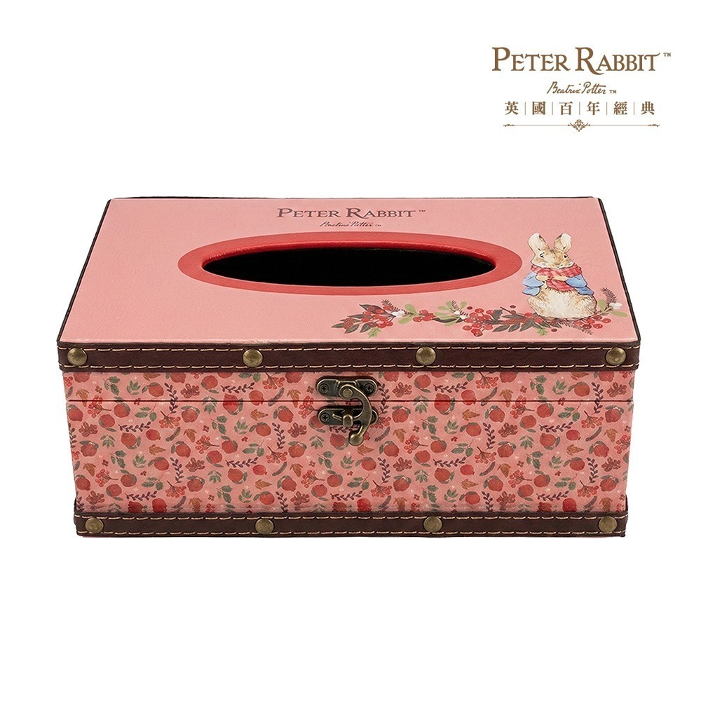【PETER RABBIT】比得兔復古面紙盒 比得兔面紙盒 居家擺設 英倫風家飾 抽取式面紙盒 復古家飾 皮革面紙盒-細節圖3
