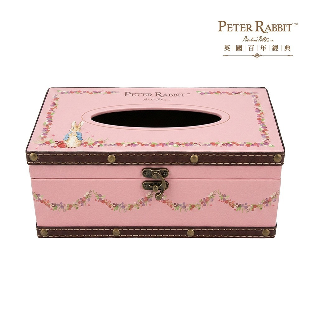 【PETER RABBIT】比得兔復古面紙盒 比得兔面紙盒 居家擺設 英倫風家飾 抽取式面紙盒 復古家飾 皮革面紙盒-細節圖4