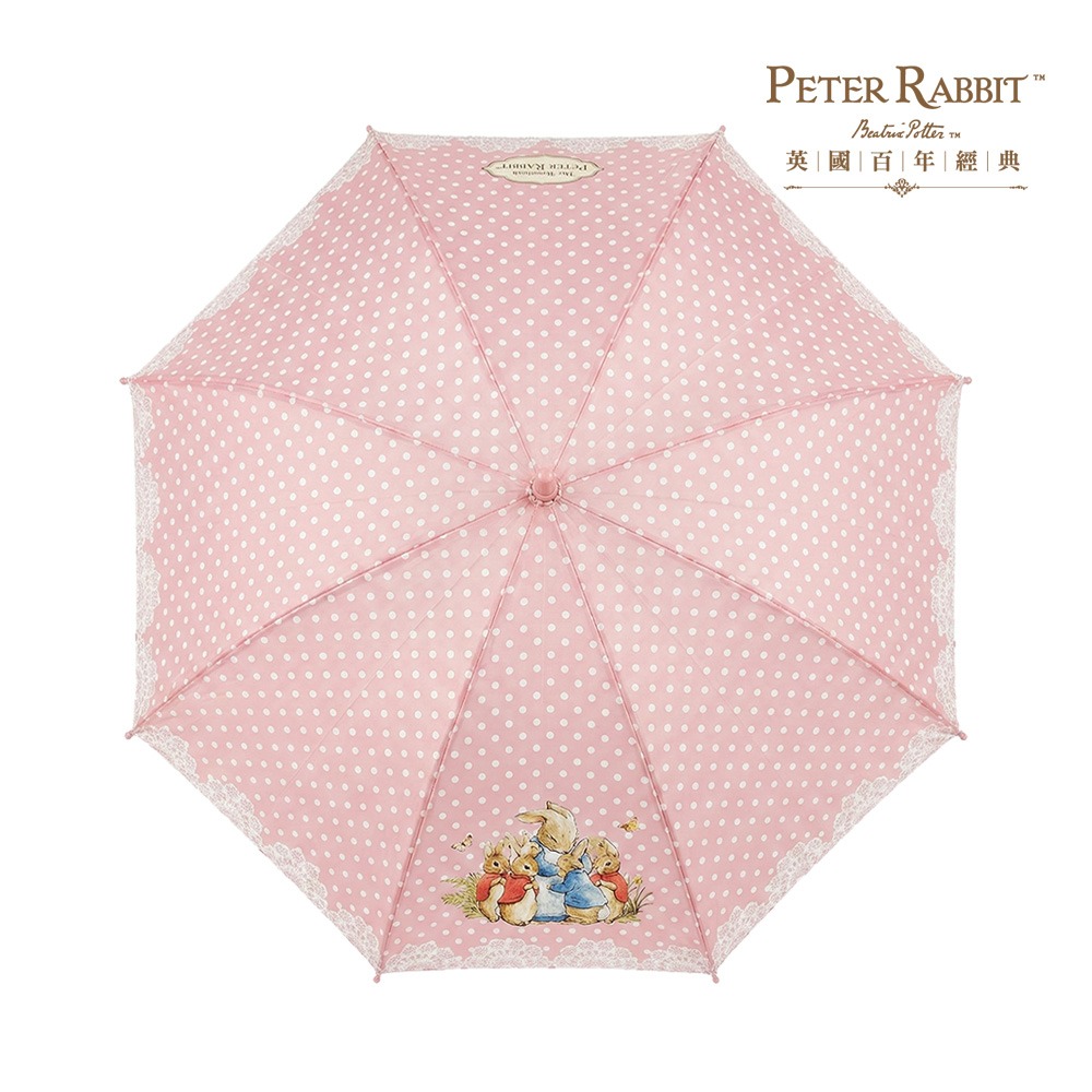 【PETER RABBIT】英國原廠授權 兒童晴雨兩用雨傘｜粉嫩童話圖案｜輕巧好拿｜適合100cm左右兒童 兒童自動雨傘-細節圖2