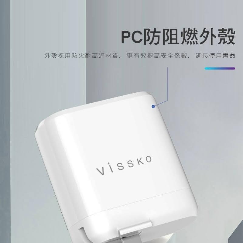 VISSKO 維斯克 18W 快充 雙孔 數顯 充電頭 QC3.0 充電 插頭 蘋果快充 充電器 變壓器 雙口適用-細節圖5