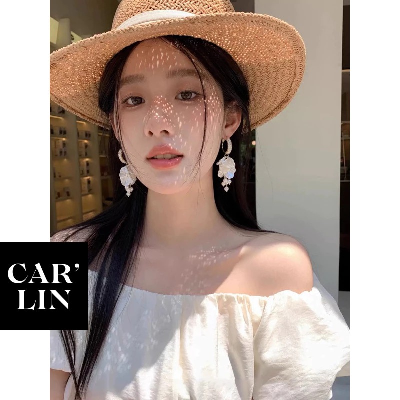 (耳針) 貝殼流蘇珍珠耳環 珍珠耳環 易扣耳環 墜式耳環 耳環女 耳環-細節圖3