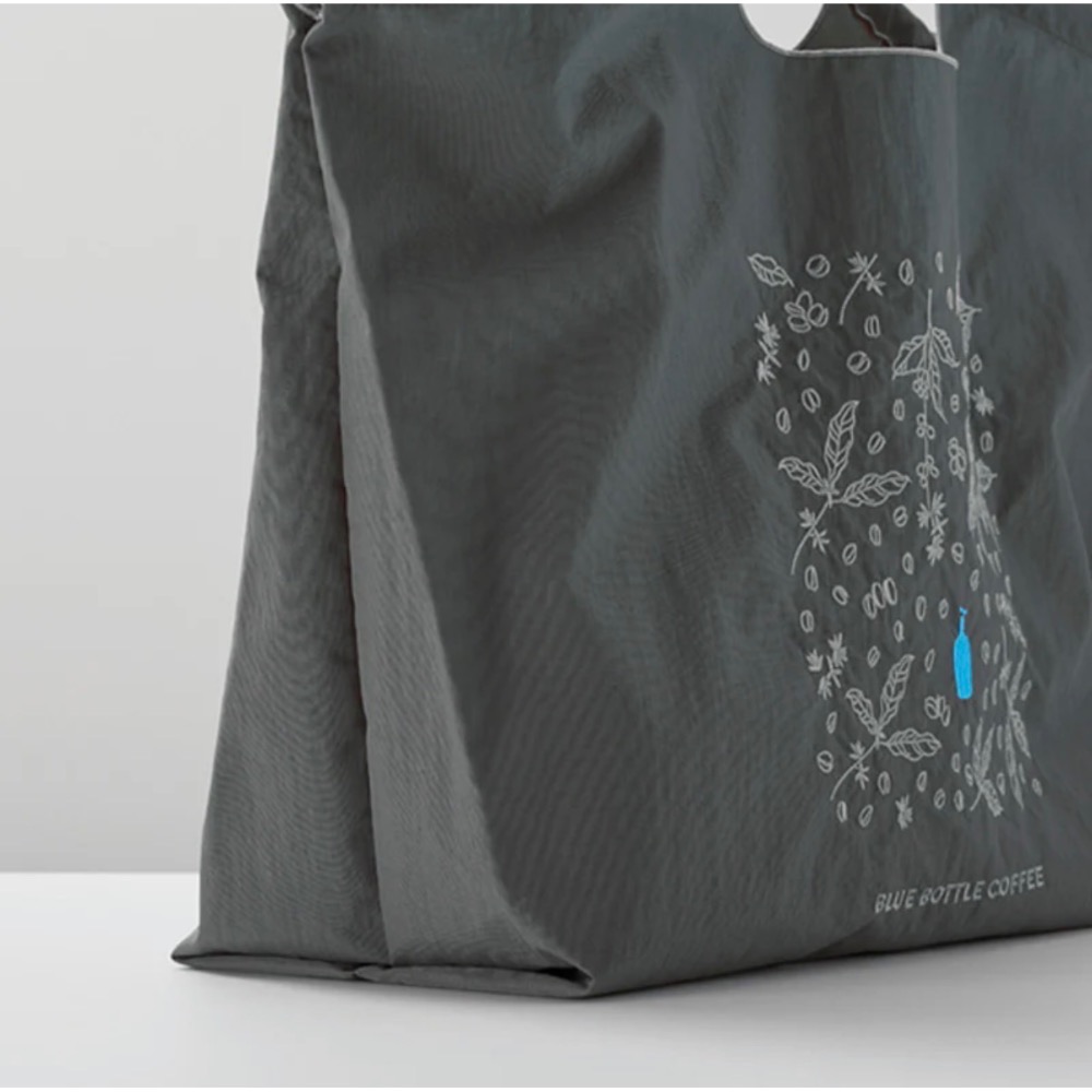 日本現貨 藍瓶咖啡 blue bottle X ball & chain 刺繡環保袋 - 咖啡葉、白色基本-細節圖2