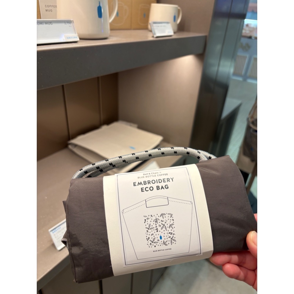 日本現貨 藍瓶咖啡 blue bottle X ball & chain 刺繡環保袋 - 咖啡葉、白色基本-細節圖5