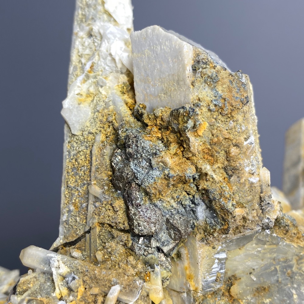 內蒙水晶二次結晶方解共生錆色磁黃鐵原礦、芒果晶簇-居家、辦公室微景觀、淨化擺件-細節圖7