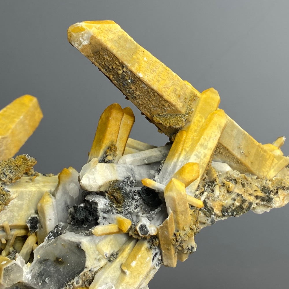 內蒙水晶二次結晶方解共生錆色磁黃鐵原礦、芒果晶簇-（大）居家、辦公室微景觀、淨化擺件-細節圖7