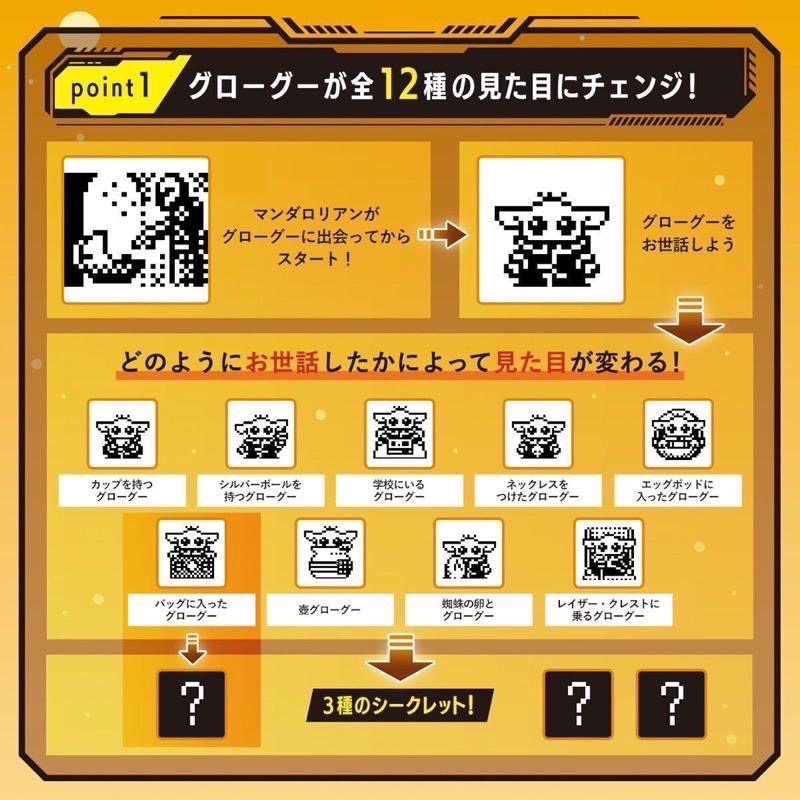 尤達寶寶 塔麻可吉 Tamagotchi Grogu 星際大戰 電子雞 寵物機 Star Wars-細節圖2