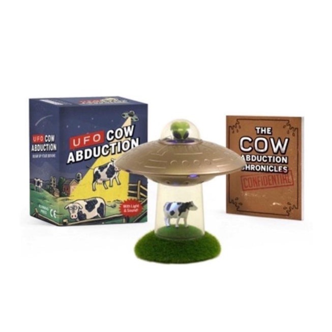 外星人綁架牛 UFO Cow Abduction 飛碟綁架乳牛事件 迷你玩具 療癒小物-細節圖2