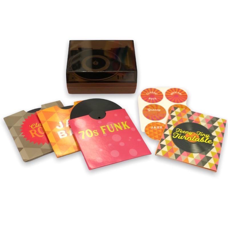 迷你黑膠唱片機 附三個黑膠唱片可播放 Tiny Turntable 療癒小物 迷你玩具-細節圖2