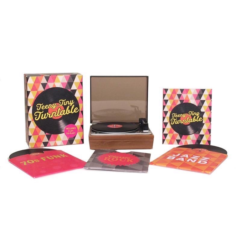 迷你黑膠唱片機 附三個黑膠唱片可播放 Tiny Turntable 療癒小物 迷你玩具-細節圖3