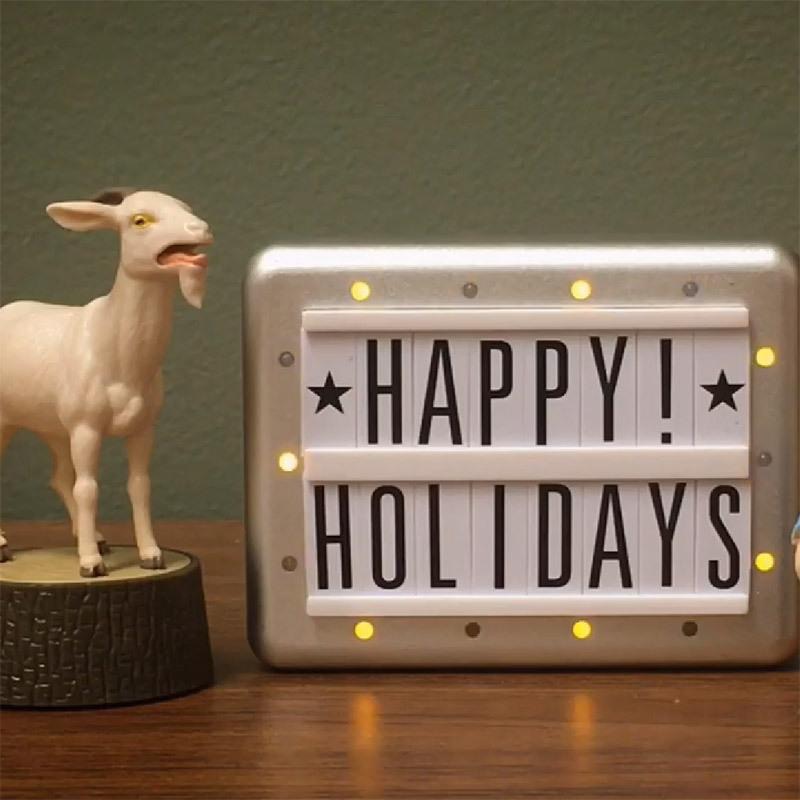 迷你排字燈箱 鋁製文字燈箱 迷你玩具 佈置小物-細節圖2