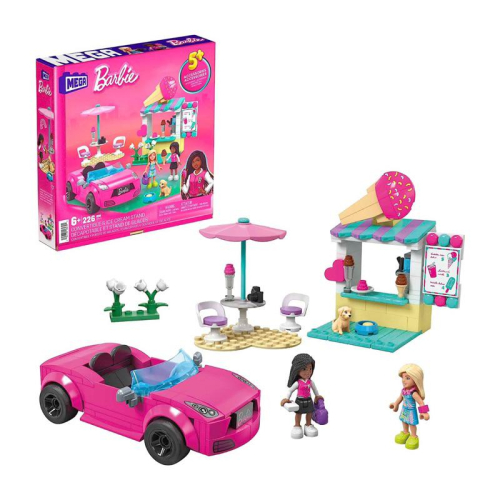 預購 美國 Mega 芭比娃娃 冰淇淋攤和跑車組 積木芭比 Barbie