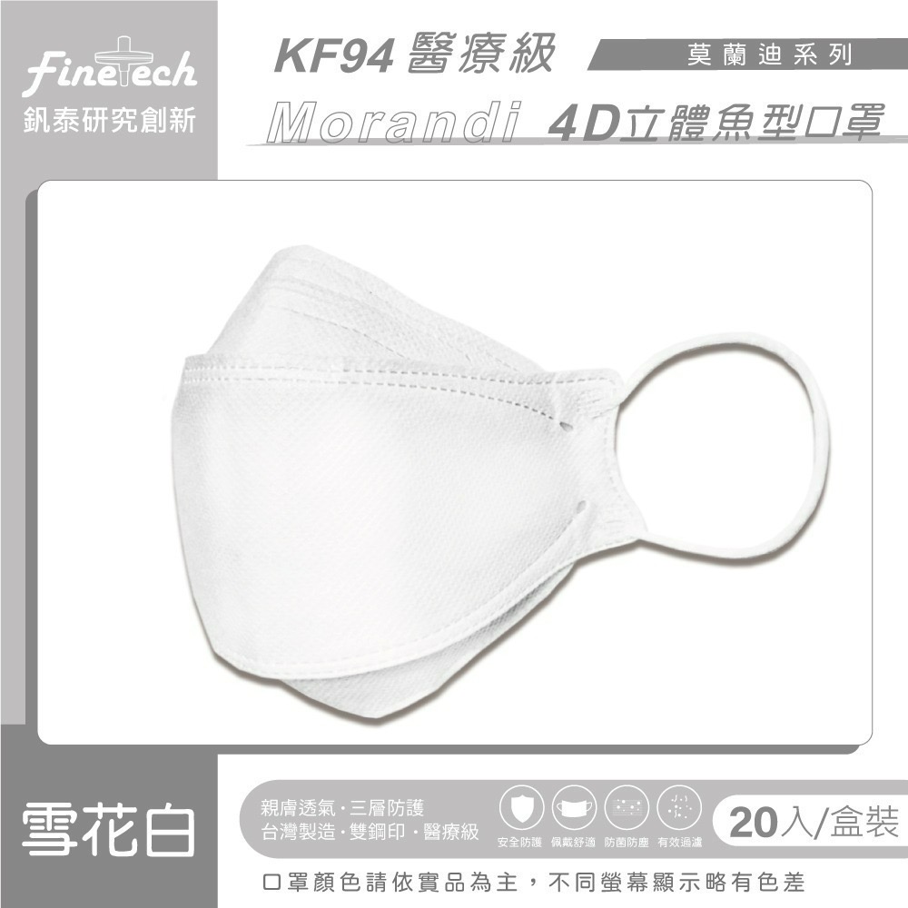 Finetech釩泰 KF94魚形 4D 立體 口罩  韓版 醫用 醫療口罩  舒適 透氣 好穿搭 MD雙鋼印 台灣製-細節圖7
