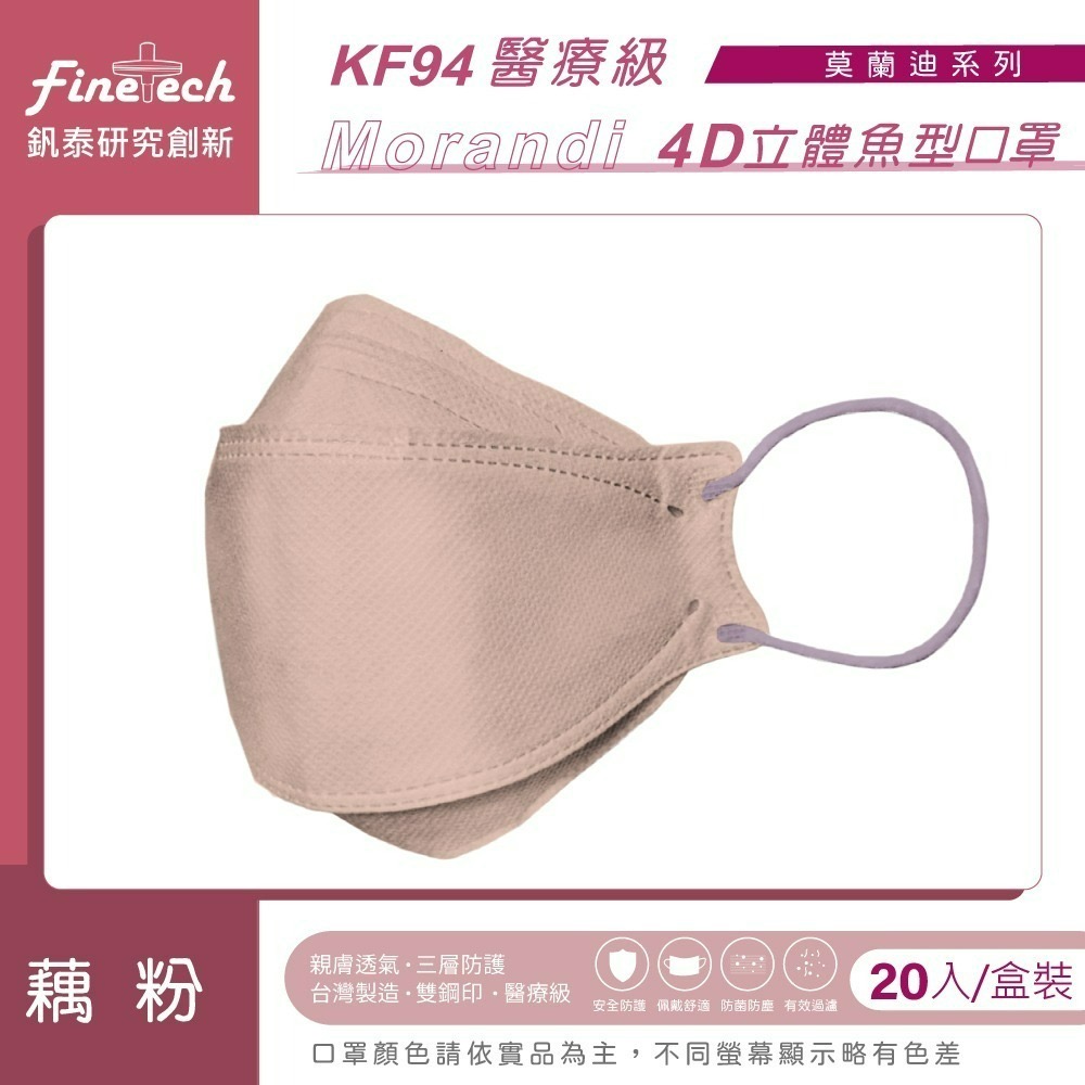 Finetech釩泰 KF94魚形 4D 立體 口罩  韓版 醫用 醫療口罩  舒適 透氣 好穿搭 MD雙鋼印 台灣製-細節圖8