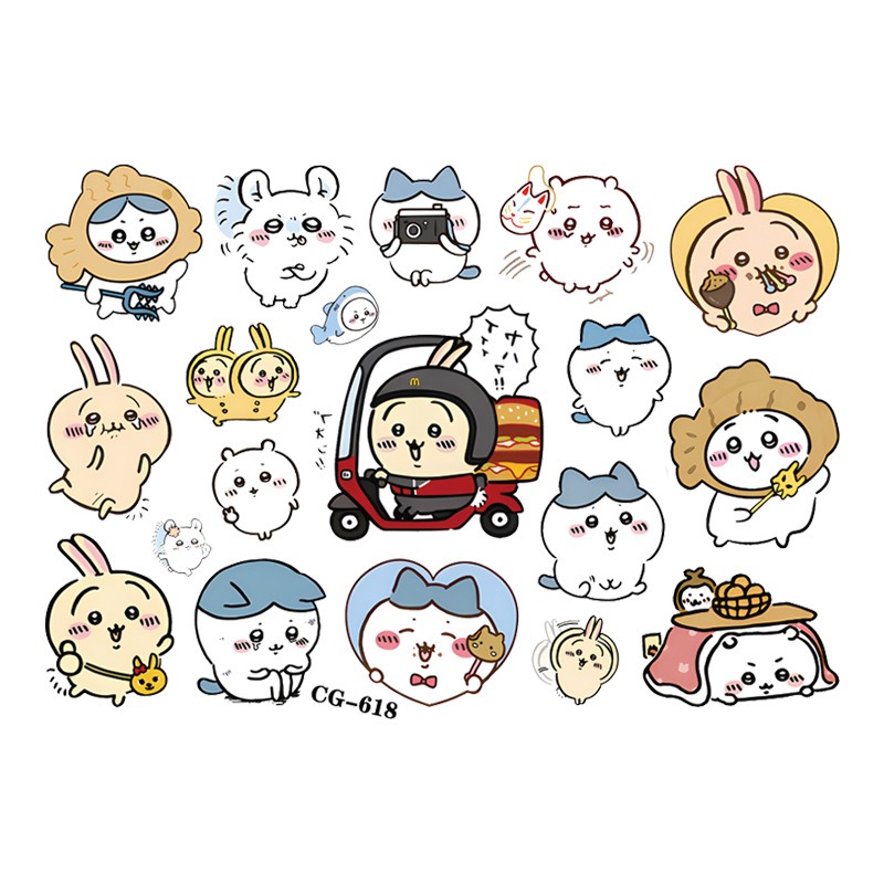 現貨｜紋身貼紙｜吉伊卡哇紋身貼 小八紋身貼 烏薩奇紋身貼紙 吉伊紋身貼 動漫貼紙 吉依卡哇 木子購物屋-規格圖2