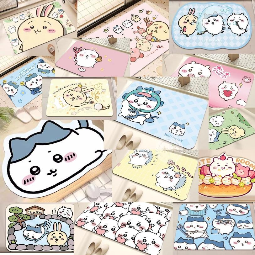 現貨｜吸水地墊｜Chiikawa 吉伊卡哇地墊 小八 烏薩奇 吉依卡哇地墊 地墊 浴室地墊 浴室踏墊 木子購物屋-細節圖2