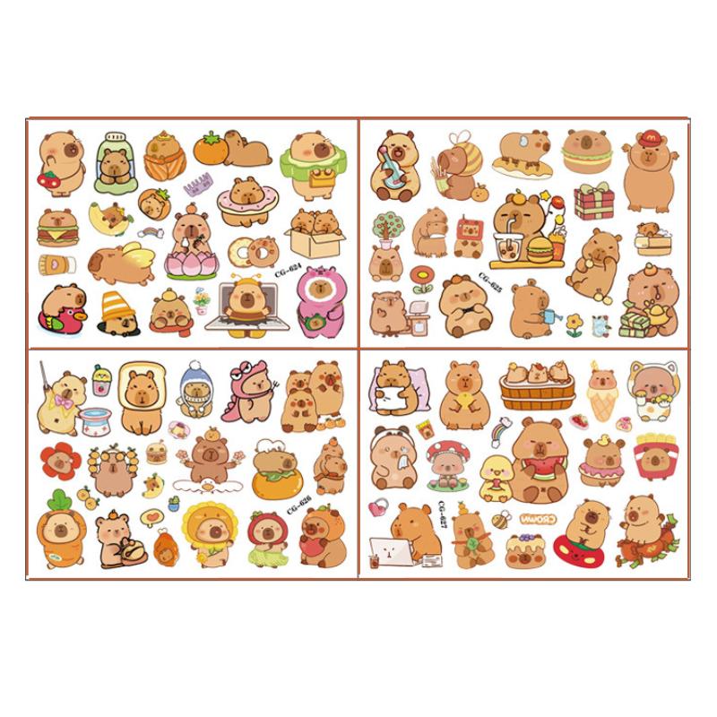 現貨｜紋身貼紙｜卡皮巴拉紋身貼 水豚紋身貼 水豚君紋身貼 卡皮巴拉貼紙 水豚貼紙 紋身貼紙 卡通貼紙 木子購物屋-細節圖2