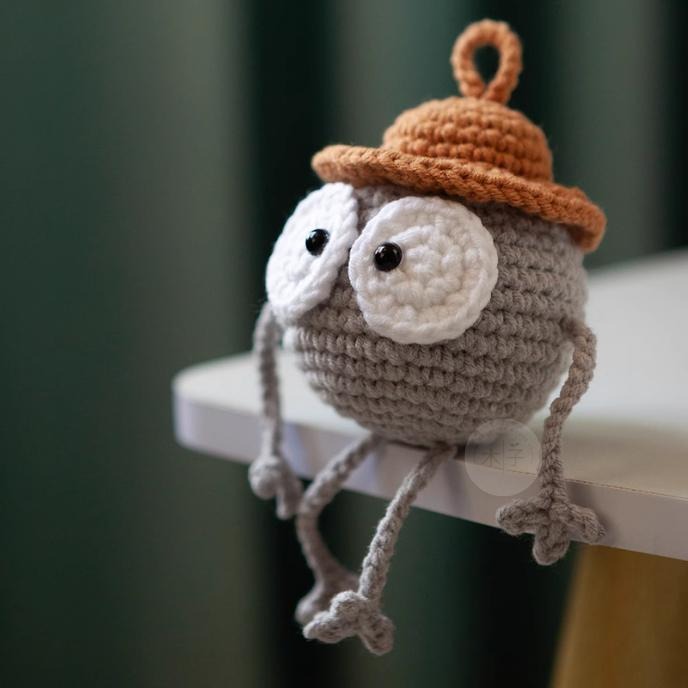 現貨｜手作針織｜小媒球吊飾 小媒球鑰匙圈 包包吊飾 煤炭精靈 灰塵精靈 針織鑰匙圈 木子購物屋-細節圖5