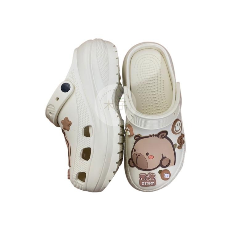 現貨｜EVA洞洞鞋｜卡皮巴拉 洞洞鞋 水豚君 拖鞋 懶人鞋 卡皮巴拉拖鞋 水豚君洞洞鞋 厚底洞洞鞋 洞洞拖鞋 木子購物屋-細節圖2