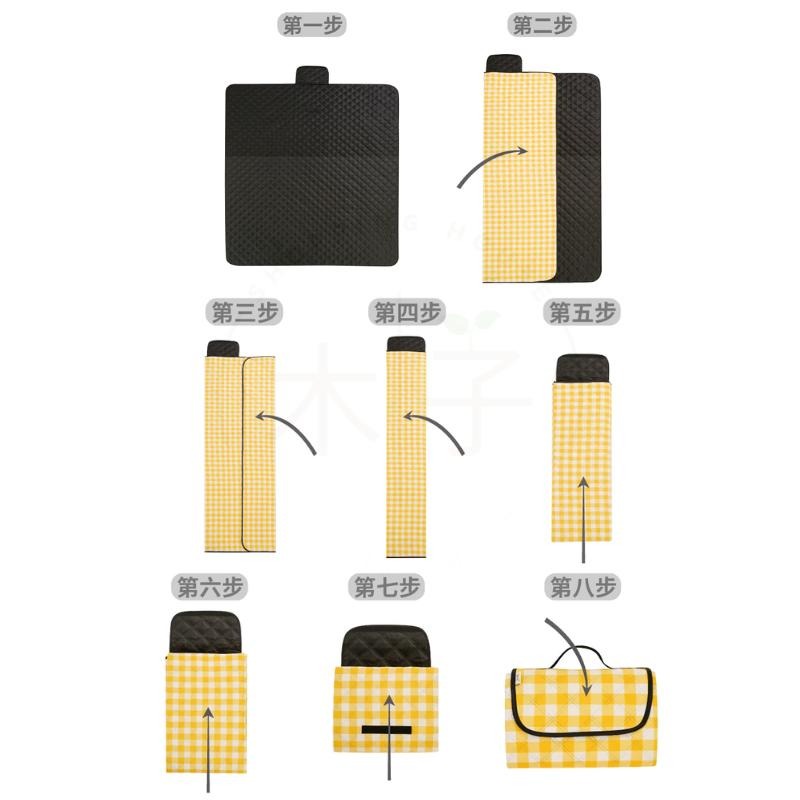 現貨｜PEVA三層野餐墊｜防水防潮野餐墊 可機洗 露營墊 帳逢墊 戶外野餐 登山露營必備 木子購物屋-細節圖2