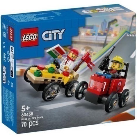【椅比呀呀|高雄屏東】LEGO 樂高 CITY系列 60458 披薩vs.消防車賽車 60459 飛機vs.病床賽車-細節圖3