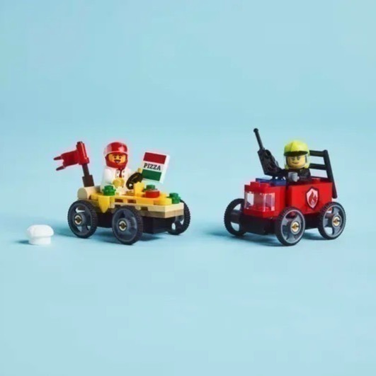 【椅比呀呀|高雄屏東】LEGO 樂高 CITY系列 60458 披薩vs.消防車賽車 60459 飛機vs.病床賽車-細節圖5