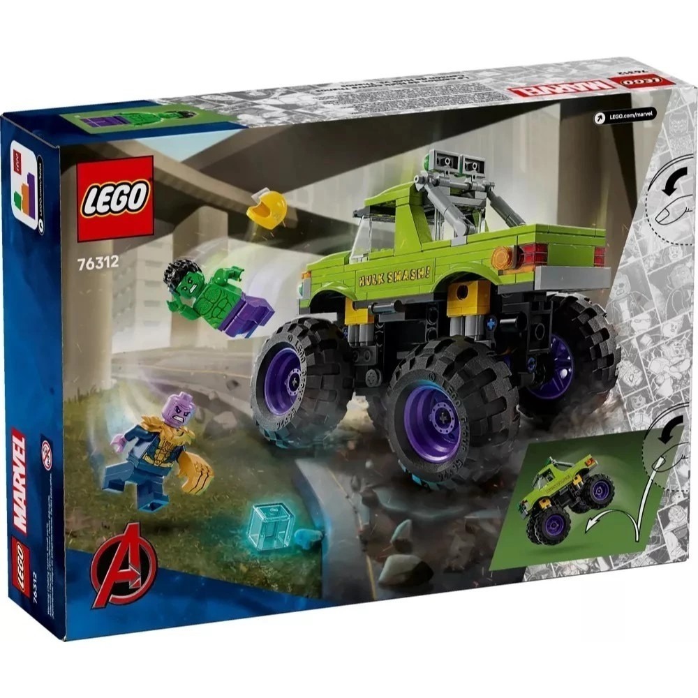 【椅比呀呀|高雄屏東】LEGO 樂高 76312 漫威系列 浩克卡車大戰薩諾斯 Hulk Thanos Marvell-細節圖2