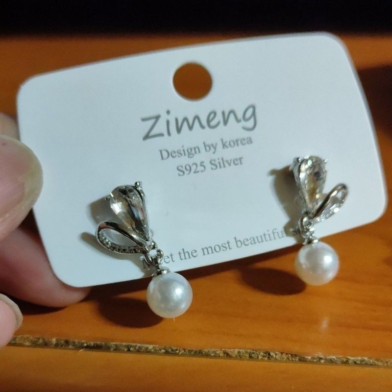愛心珍珠耳釘款