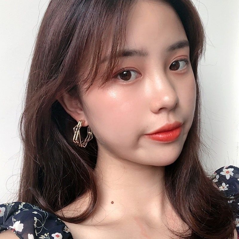 💖台灣現貨🌿925銀針 六芒星的咒符耳環 歐美大氣幾何不規則多層C型立體設計感耳環【G263】-細節圖9