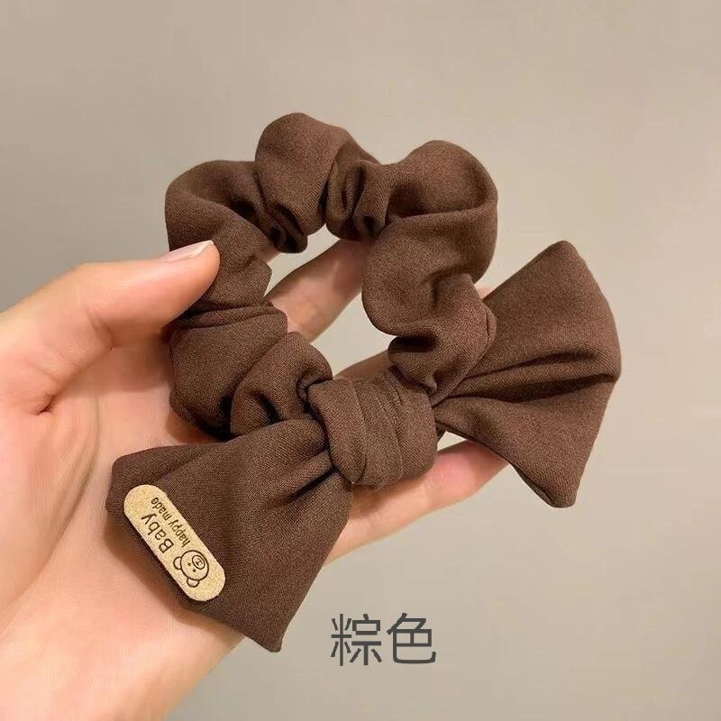 ✨台灣現貨🌿可愛簡約復古法式蝴蝶結大腸圈 百搭氣質綁馬尾扎丸子頭髮圈【ND96】-細節圖8