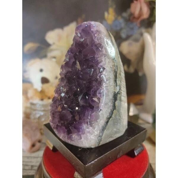 ✡️烏拉圭🇺🇾水晶原礦 大角趾 晶體透亮帶共生礦 紫晶陣 消磁 净化 紫水晶原石擺件 443g#342-細節圖2