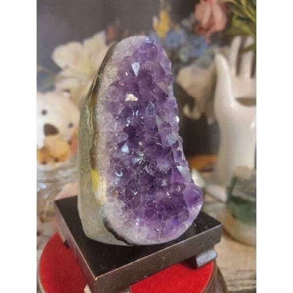 ✡️烏拉圭🇺🇾水晶原礦 大角趾 晶體透亮帶共生礦 紫晶陣 消磁 净化 紫水晶原石擺件 443g#342-細節圖6