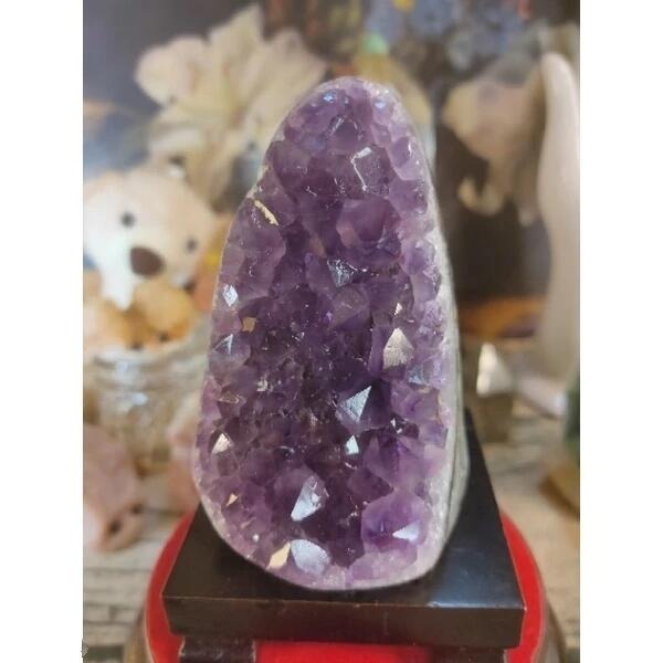 ✡️烏拉圭🇺🇾水晶原礦 大角趾 晶體透亮帶共生礦 紫晶陣 消磁 净化 紫水晶原石擺件 443g#342-細節圖9